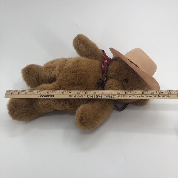 Cowboy Teddy Bear Plush Hat Neckerchief Large 20" Velour Feet Soft No Tag *FLAW - Picture 12 of 12